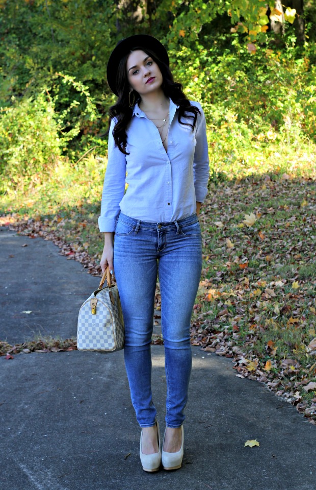 denim on denim outfit